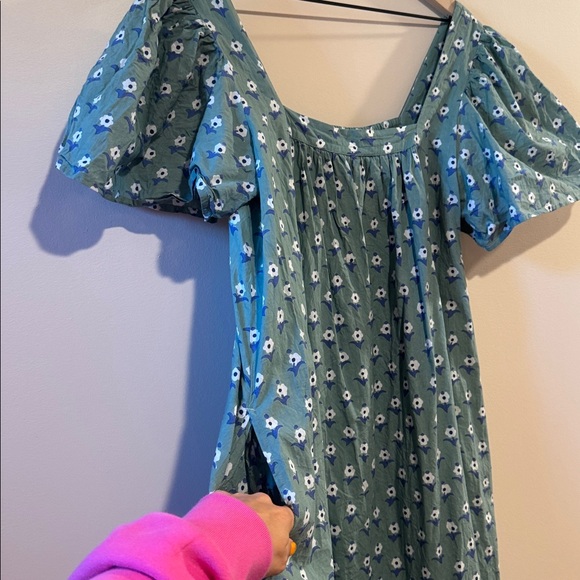 Ophelia & Indigo Floral Fifi‎ Dress Size Large Blue Green Floral - Picture 4 of 8